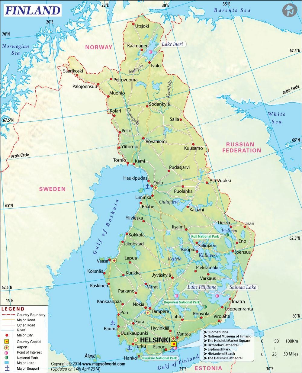 Kart Finlandiya coğrafiyası