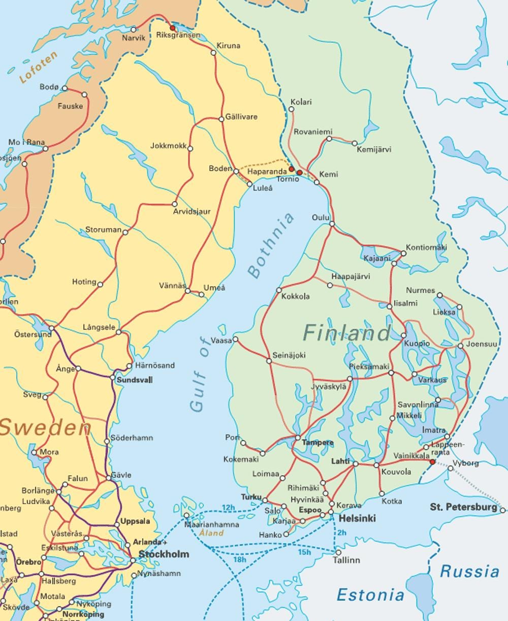 Finlandiya qatar xəritədə
