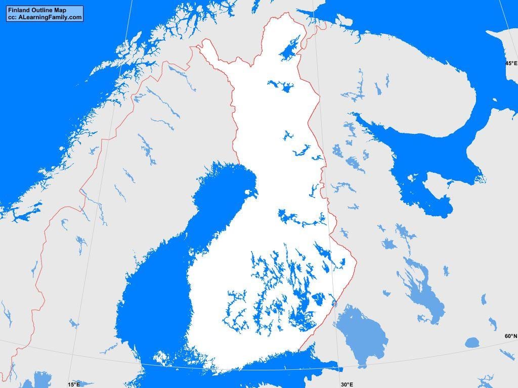 Kart Finlandiya kontur