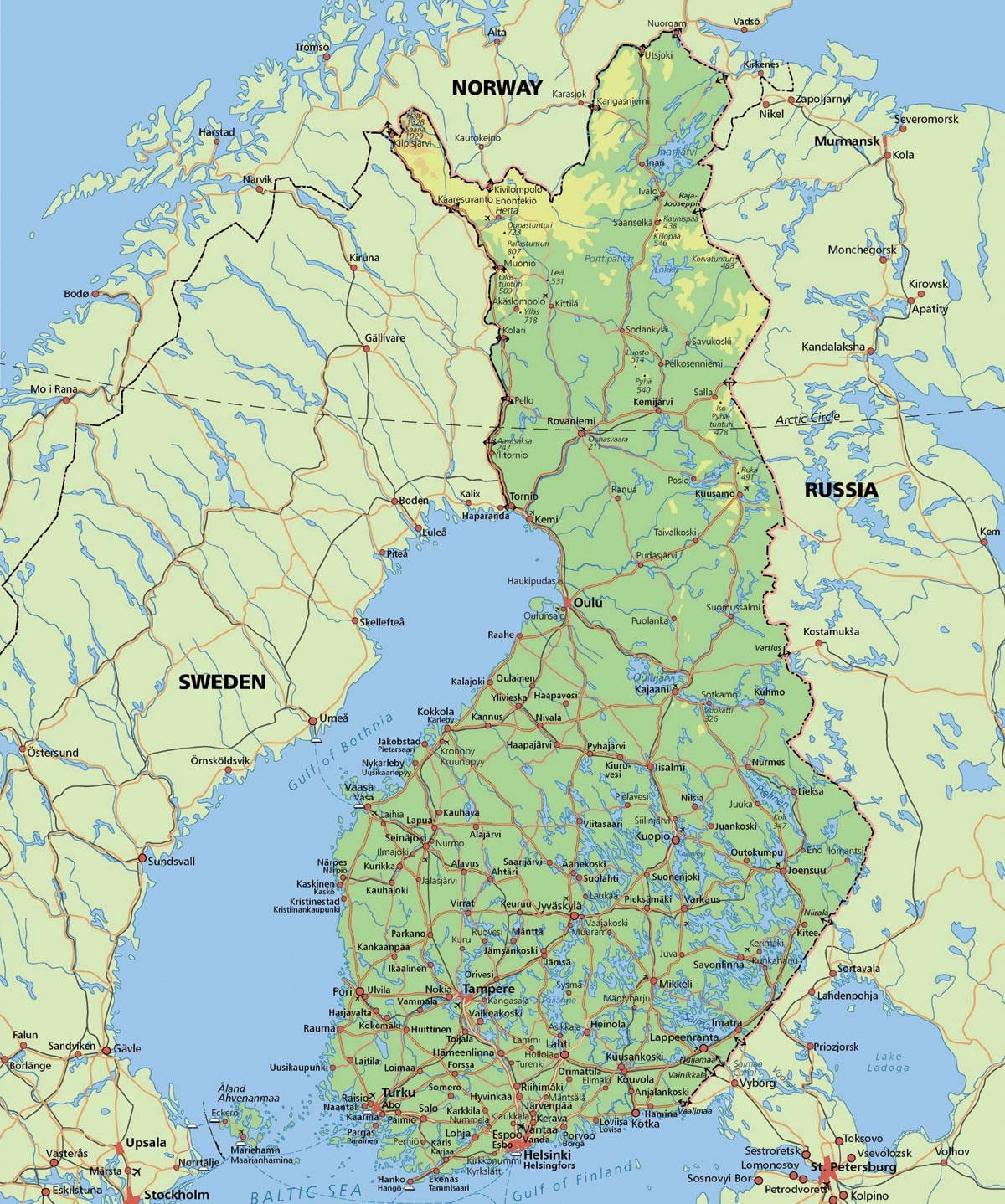 Kart Qütb dairəsi Finlandiya