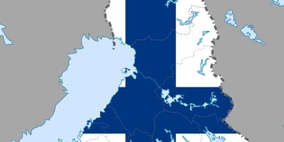 Bayraq Finlandiya xəritədə 