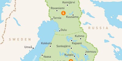 Kart Finlandiya göllər