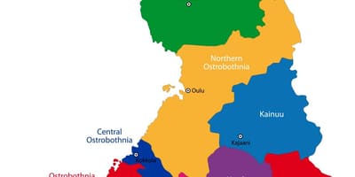 Finlandiya əyalətlərində xəritə